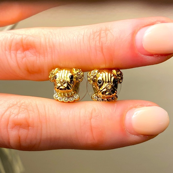 kate spade Jewelry - Kate Spade Gold Dog Earrings